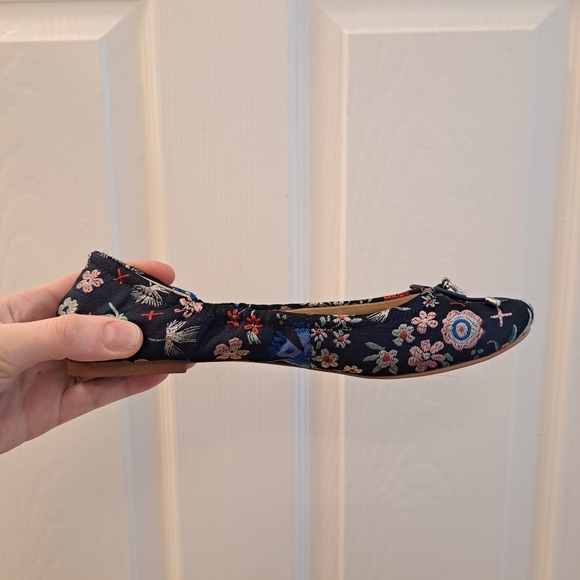 Sam Edelman Navy Multicolor Floral Bow Detail Cute Twee Felicia Flats Size 6M - Picture 4 of 7